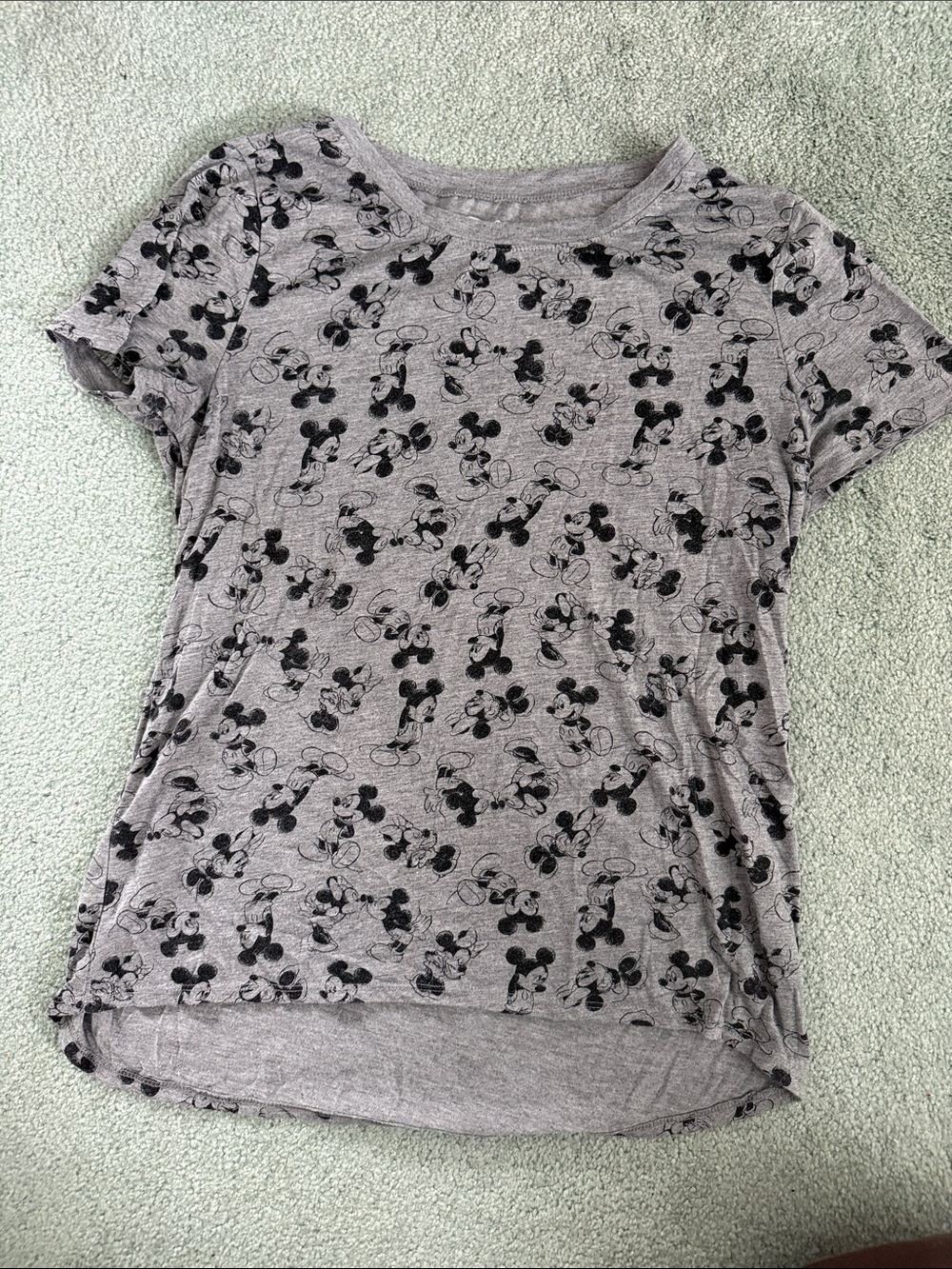 Disney Heather Gray Mickey Mouse Short Sleeve Tee